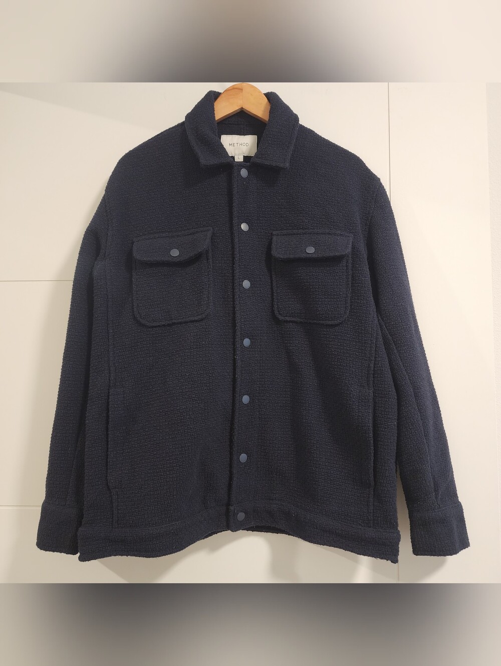 Method Mayfair Mens Shacket Ron 2-Pocket Textured Overshirt